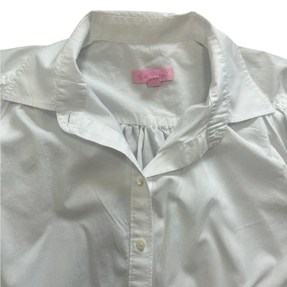 Lilly Pulitzer White Button Up Blouse Size Small - Picture 5 of 5